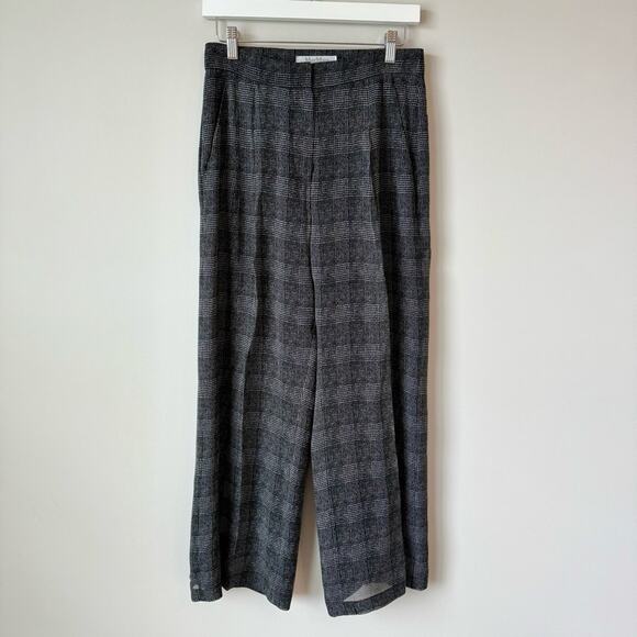 MaxMara | Black Plaid Silk Dress Pants - Picture 1 of 8